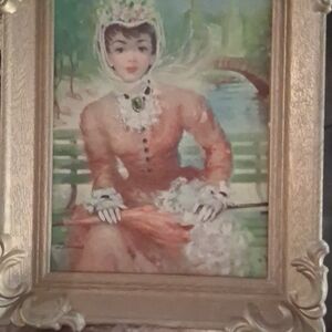 Vintage Lady Portrait in Ornate Frame
